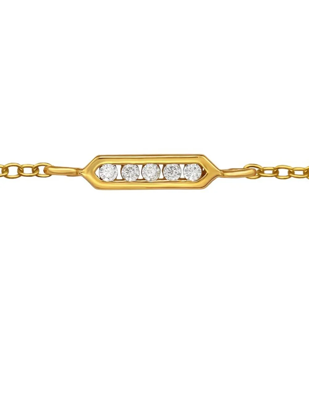 14K Gold Vermeil Bar Crystal Bracelet